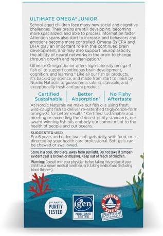 Nordic Naturals Ultimate Omega Jr. for Kids, Strawberry - 120 Mini Soft Gels