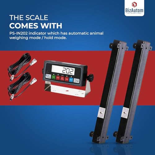 10000lb Load Bar Set for Cattle, Hog, Pig, Goat, Sheep, Alleyway, Chute and Cage Scale | Two Weigh Bar and One Indicator Set (36")