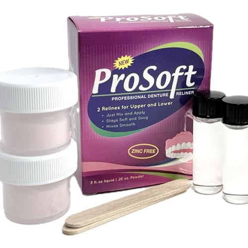 ProSoft Denture Reliner-Relines 2 Denture Plates | Custom-fit denture reline kit cushion for loose or irritating dentures