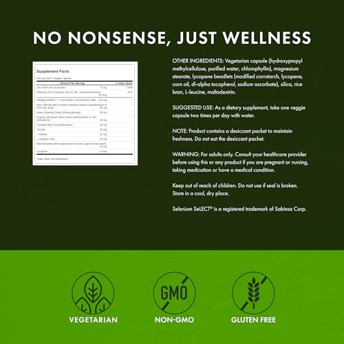 Swanson Prostate Essentials Plus Herbal Supplement for Men Over 40 Seeking Urinary and Prostate Health (180 Veggie Capsules)