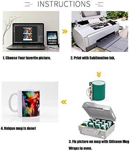 E-Found 6pcs 15OZ Sublimation Silicone Mug Wraps 3D Sublimation Silicone Mug Clamp Mug Wraps for Sublimation in Oven Fixture 3D Rubber Mug Clamps