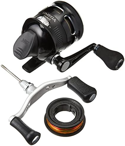 Zebco Omega Pro Spincast Fishing Reel, Dual Ceramic Pick-up Pins, Solid-Brass Pinion Gear, GlideLine ll Line Retrieval System, Pre-Spooled
