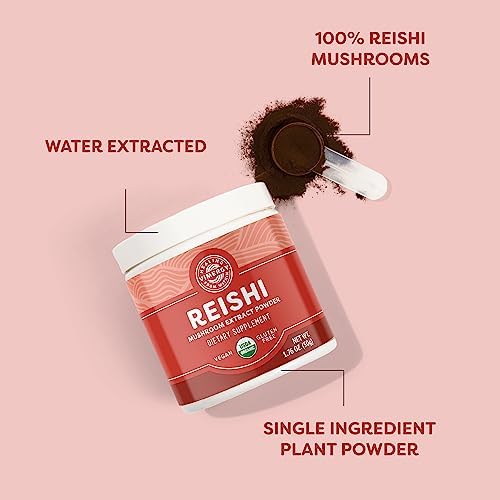 Vimergy Reishi Powder – Superfood Cellular Support* – Benefits Immune Health* – USDA Certified Organic, Vegan, Paleo-Friendly, Gluten-Free – 33 Servings | Superfood Cellular Support*, Adaptogen*, Boosts Immunity*, Vegan, Alcohol & Gluten-Free Supplement