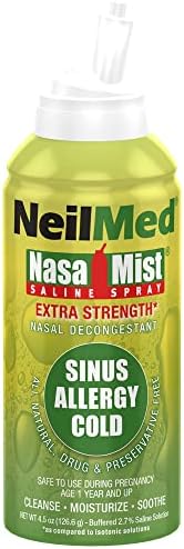 NeilMed NasaMist Hypertonic Extra Strength Saline Spray,Green 4.5 fl oz (Pack of 1)