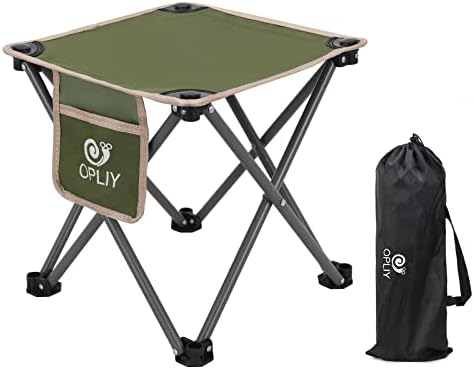 Opliy Camping Stool, Folding Small Chair Portable Camp Stool for Camping Fishing Hiking Gardening and Beach, Camping Seat with Carry Bag (Blue-Leaf)