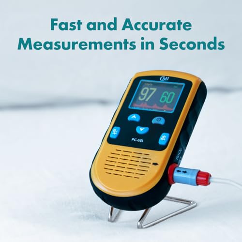 Rechargeable Finger Pulse Oximeter for Adults, Continuous SpO2 & Pulse Rate Readings, Spot Check Mode, Adjustable Alerts, Ideal for Sports