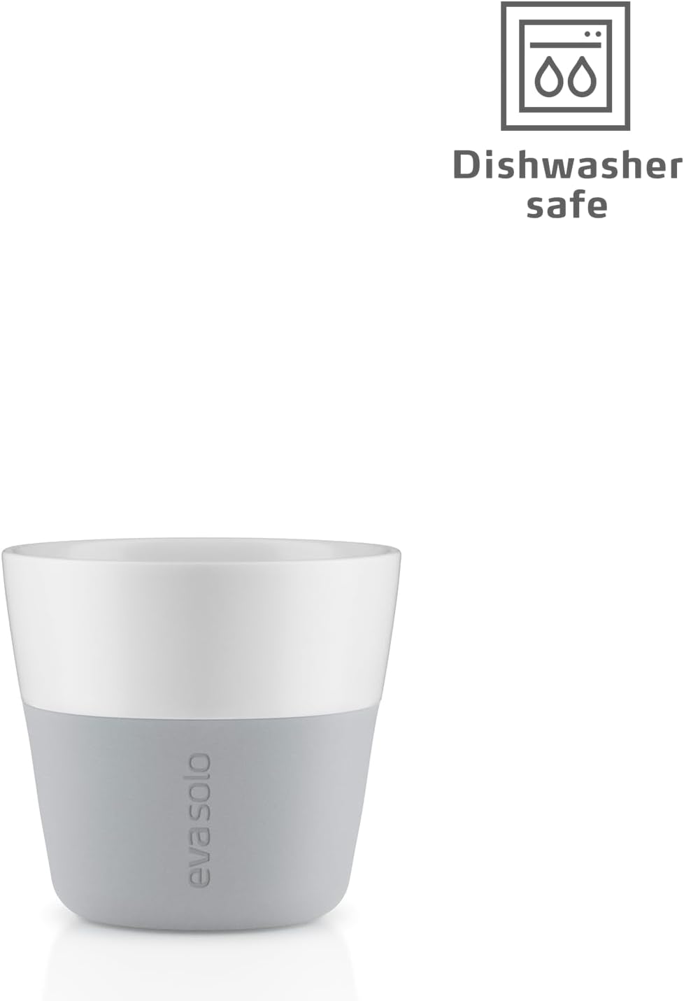 Eva Solo | 2 Lungo Tumbler Mugs | 8 oz Porcelain Coffee Cup Tumblers with Silicone-coated Grip | Danish Design, Functionality & Quality | Black