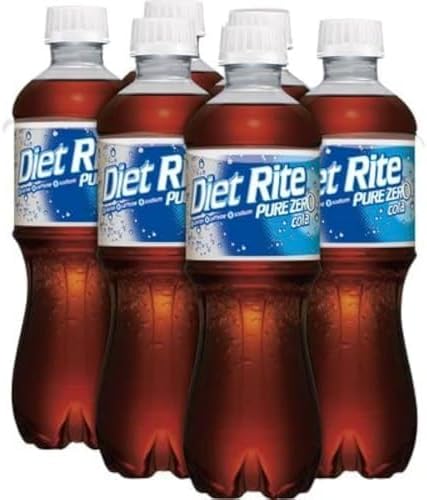 Diet Rite Pure Zero Cola, soda, No Caffeine, 6 pack of 16.9 oz bottles