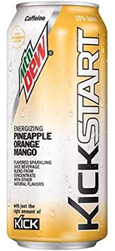 Kickstart Energy Drink Variety - Fruit Punch, Black Cherry, Orange Citrus, Pineapple Orange Mango 16 Fl Oz (Pack of 16)