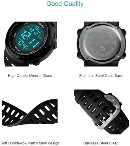 LYMFHCH Men's Digital Watch, Sports Waterproof Military Watches for Men LED Casual Stopwatch Alarm Tactical Army Watch