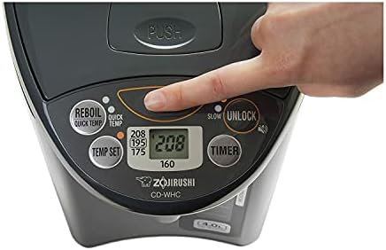 Zojirushi CD-WHC40XH Micom Water Boiler and Warmer, 135 oz, Stainless Gray | Capacity One button, electric dispensing 4-Keep Warm, 135-ounce