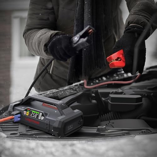 LOKITHOR JA300 Jump Starter with Air Compressor(7.0L Gas & 4.5L Diesel) | 1500A 12V Portable Jumper Box | 150PS 35LPM Tire Inflator, Digital Display