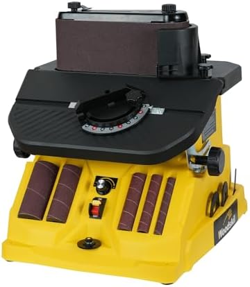 Woodskil Variable Speed Oscillating Spindle Sander for Wood,4A | Spindle Sander with 1000-1800RPM,6 Sleeves,Compact Design for Curved Edges,Contours,Slots,Detail Work