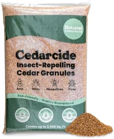 Cedarwood Lawn Patio Granules | Repels Mosquitoes, Ants, Spiders & Chiggers | Smells Great, Easy to Use | 1 Bag (8 Lbs)
