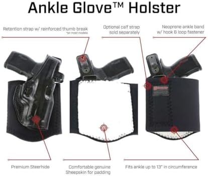 Galco Ankle Glove/Ankle Holster for Glock 26, 27, 33