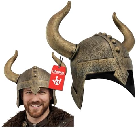 Nicky Bigs Novelties Viking Helmet with Horns, Bronze Costume Accessory