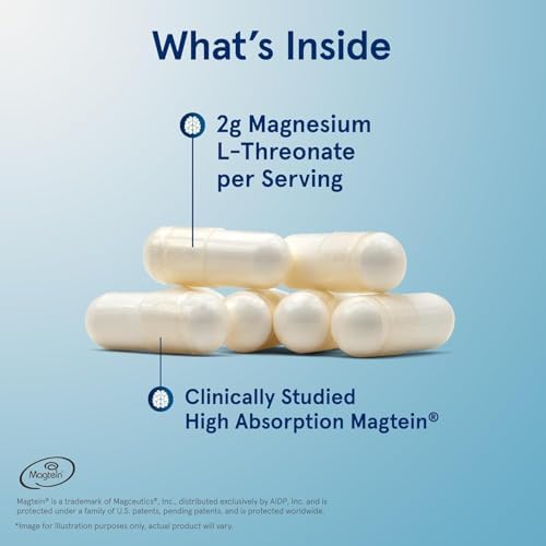 Jarrow MagMind Magtein Magnesium L-Threonate, 90 Capsules | Magnesium Supplement, Brain Supplements For Memory Support, Veggie Capsules, 30 Day Supply