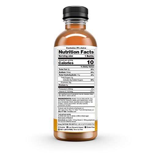 Bai Iced Tea, Narino Peach, Antioxidant Infused Supertea, Crafted with Real Tea (Black Tea, White Tea), 18 Fluid Ounce Bottles, 12 count