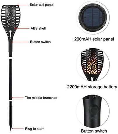 Solar Light 4 Pack Waterproof Flickering Flames Torches Lights Outdoor Landscape Decoration Lighting Solar Spotlights Security Torch Light for