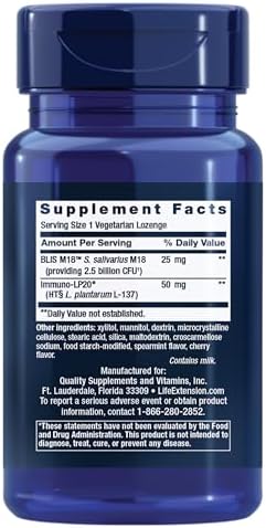 Life Extension FLORASSIST® Probiotic Oral Hygiene, Oral probiotic for Teeth and Gums, pH Levels, Dental Hygiene, Immune Support, BLIS M18™