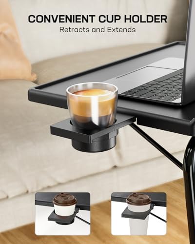 LORYERGO Multifunctional TV Tray Table - 2 Packs Adjustable TV Dinner Tray Tables with 6 Height & 3 Tilt Angle