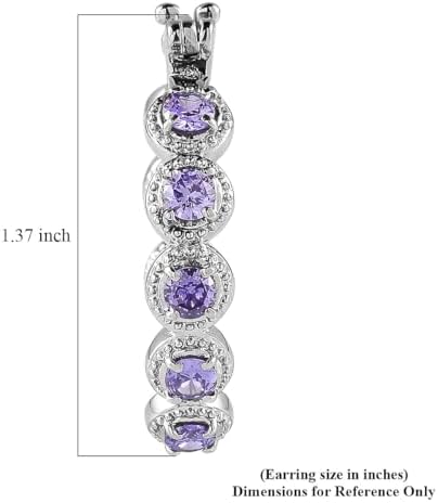 Purple Cubic ZirconiaEarrings in Stainless Steel