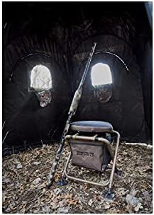 HUNTRITE 360 Swivel Hunting Blind Chair; 300 Pound Capacity, Folding, Lightweight, Portable, Padded Cushion Hunting Seat, Hunt Gear and Equipment