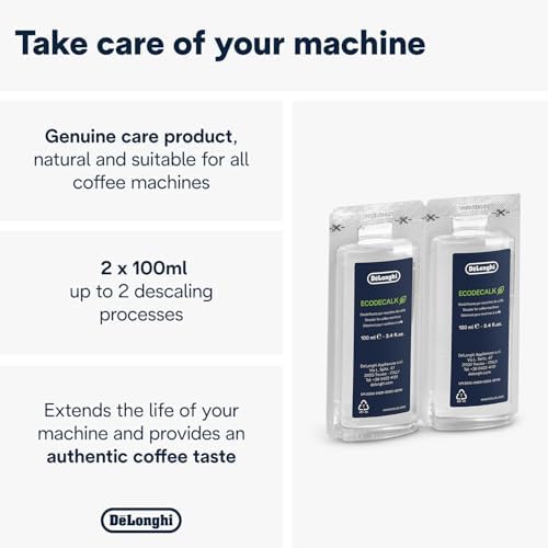 De'Longhi EcoDecalk Universal Descaler, for Coffee Machines 16.90 oz | Safe Formula, Universally Compatible, 15 Month Supply, Easy to Use