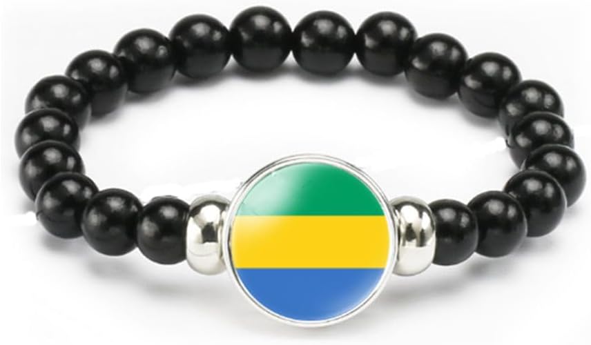 vmcoatdu National Flag Bracelet Elastic Rope Beaded Bracelet Support Your Country Travel Souvenir Gifts for Men Women