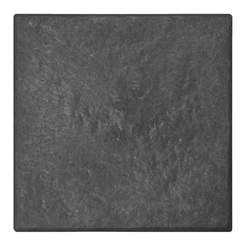 TierraVerde Faux Stone Square Stomp Stones, 12"x12", Black, 10-Pack | Durable Rubber Stepping Stones for Landscaping, Gardening & Walkways
