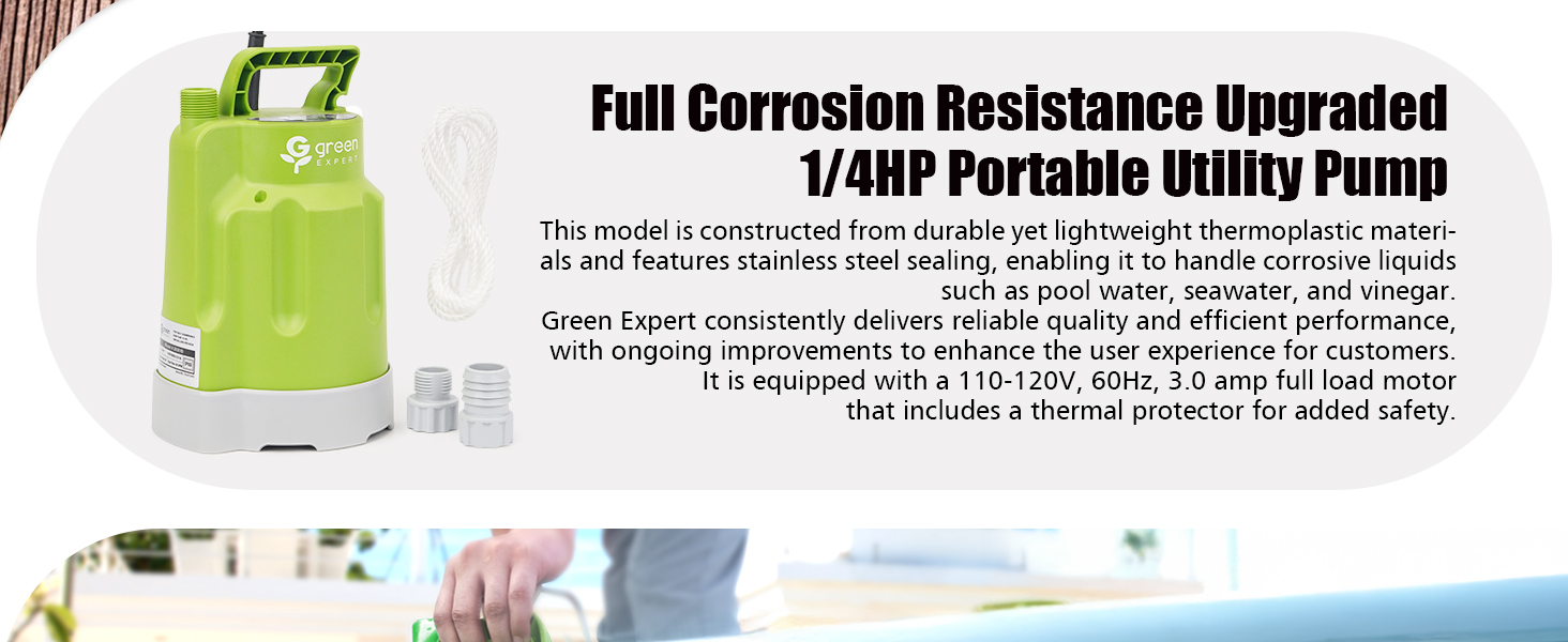 Full Corrosion Resistant, Vinegar/Pools/Salt Water Applicable