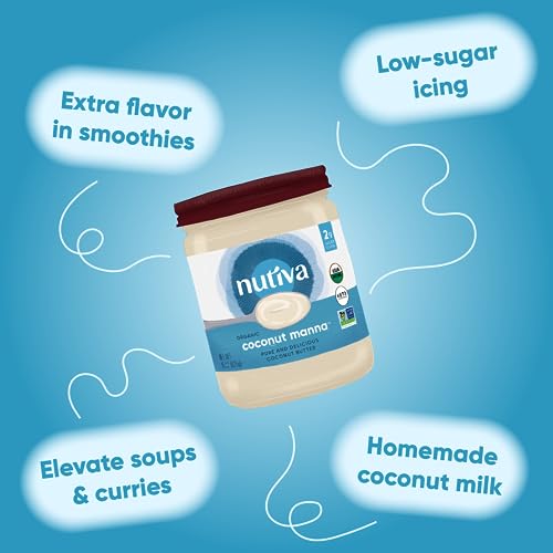 Nutiva Organic Coconut Manna Puréed Coconut Butter, 15 Oz (Pack of 2), USDA Organic, Non-GMO, Whole 30 Approved, Vegan, Gluten-Free & Keto