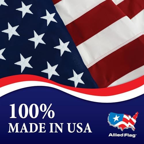 ALLIED FLAG American Flag 5x8 FT Embroidered Nylon US Flag, Vibrant and Durable For Outside - Made in USA
