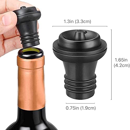 Wine Saver Vacuum Stoppers - Set of 6 Rubber Stoppers for Wine Preservation