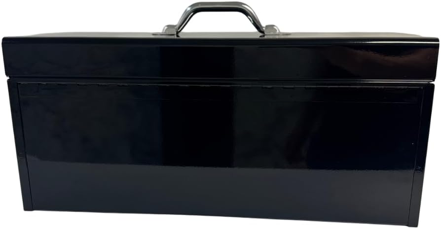 Homak Steel Flat Top Toolbox with Removable Tray, Black, 20 Inches