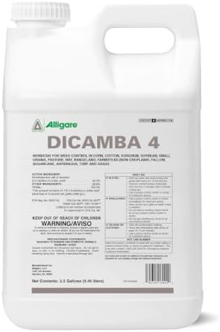Alligare Dicamba 4 for Corn, Soybean, Cotton, Sugarcane, Turf & More - Powerful Weed Control - Water-Soluble Dicamba Herbicide