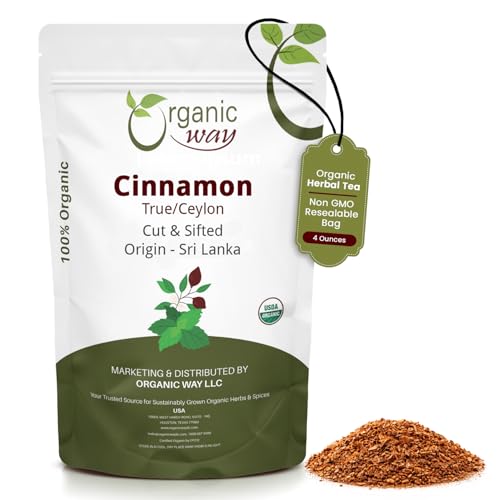 Organic Way True Ceylon Cinnamon Cut & Sifted Origin - Sri Lanka (8 Ounce)