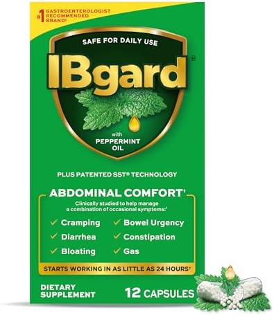 IBgard Gut Health Supplement, Peppermint Oil Capsules for Abdominal Comfort, 48 Capsules | Gut Health Supplement, Peppermint Oil Capsules for Abdominal Comfort
