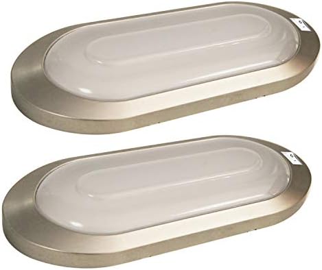 Facon 12V LED Bright RV Pancake Light Surface Mount - 2 Pack, DDS01-008, 12Volt Interior Light with Switch, for RV Motorhomes Camper Caravan Trailer Boat, 3400K