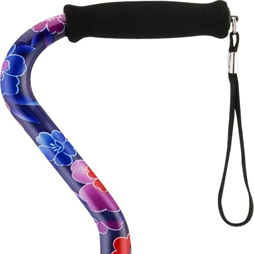 NOVA Designer Quad Cane, Lightweight Four Legged Cane with Soft Grip Handle, Height (for Users 4’11” - 6’4”) & Left or Right Adjustable, Butterflies Design
