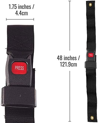 DMI Wheelchair Seat Belt and Safety Harness, Easy Install, 45 Inches long and 1.75 Inches Thick, Adjusts to 41 Inches, Black (Pack of 1)