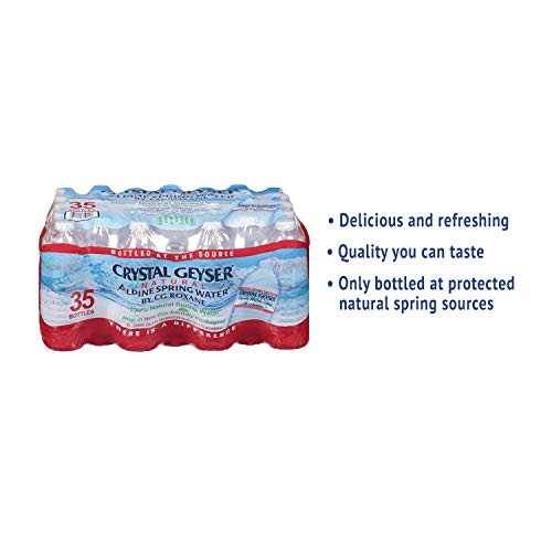 Crystal Geyser Natural Alpine Spring Water, 16.9 Ounce, 35 Bottles