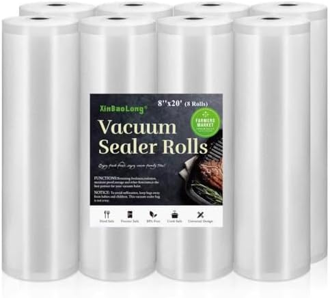 Kitchen Essentials, Vacuum Sealer Bags Rolls, 8in x 20ft, 2 Pack