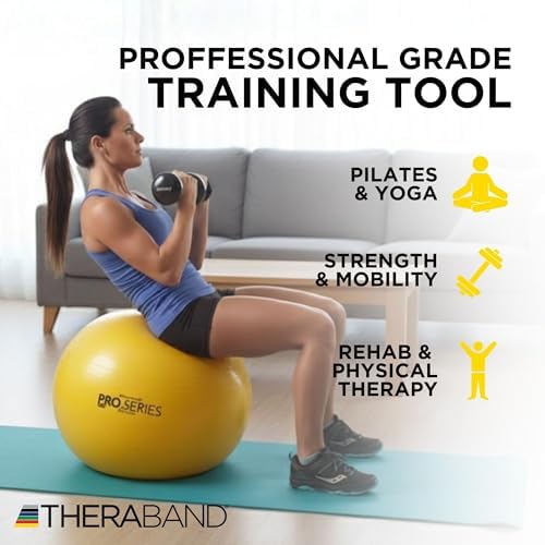 THERABAND Exercise and Stability Ball for Improved Posture, Balance, Core Fitness, Coordination and Rehab