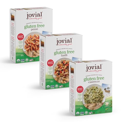 Jovial Brown Rice Farfalle, Penne, & Elbows Pasta - Whole Grain Organic Pasta, Gluten Free, Dairy Free, Made in Italy - 12 Oz, 3 Pack Variety