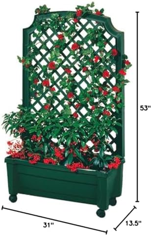 Exaco 1.416Green Calypso Trellis, Green planters