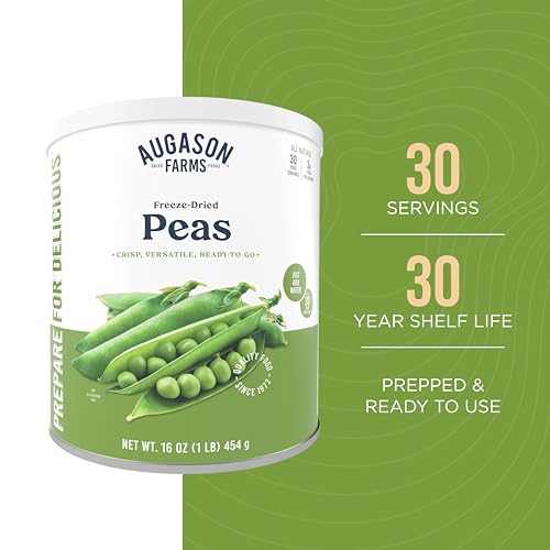 Augason Farms Freeze-Dried Peas Can | Emergency Food Supply, 30 Servings, 30 Year Shelf Life, Great for Cooking, Side Dishes, and Snacks