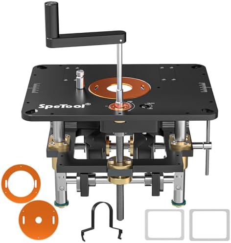 SpeTool Router Lift System – Heavy-Duty Aluminum Router Lift Kit for Woodworking