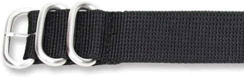 Military Ballistic Nylon Watch Band With Silver Tone Buckle-Choice of Color (Black, Brown, Olive, Black/Grey, Orange, Grey) & Width (18mm, 20mm, 22mm, 24mm, 26mm)