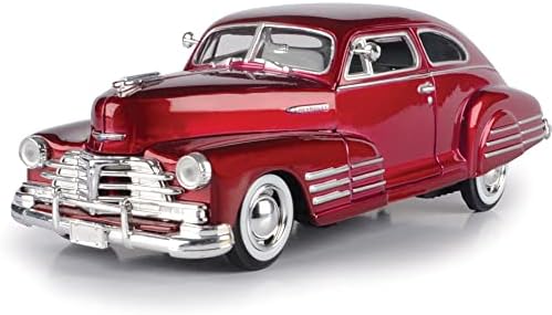1948 Chevy Aerosedan Fleetline, Red - Motormax Premium American 73266-1/24 Scale Diecast Model Car, Unisex-Children